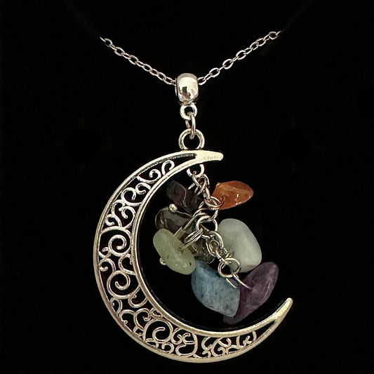 Crescent Moon Chakra Pendant