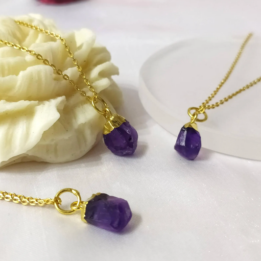 Amethyst Raw Stone Mini Pendant