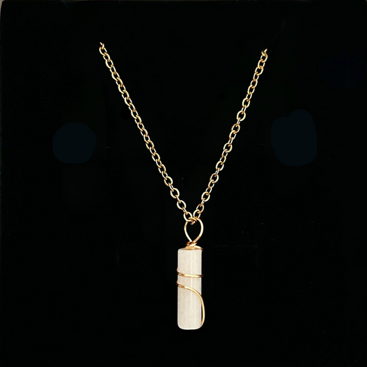 White Jade Barrel Pendant